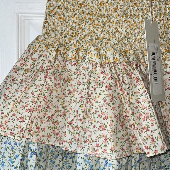 Petersyn X Revolve Asia skirt smocked tiered floral boho romantic - Picture 7 of 13